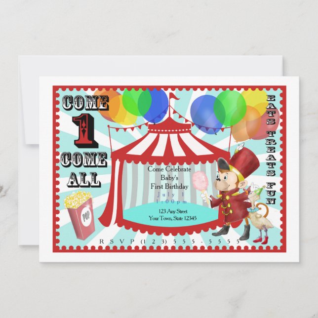 Circus Birthday Invitation (Front)