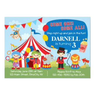 circus theme invitations