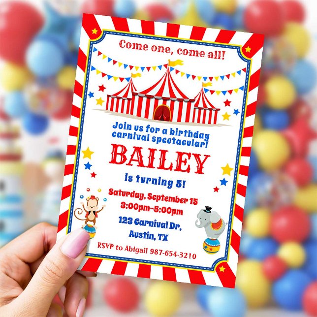 Circus birthday invitation Carnival invite (Creator Uploaded)