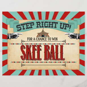 Circus Birthday Party Game Sign Skee Ball