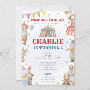 Circus Birthday Party Invitation Carnival Theme