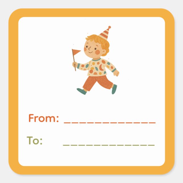 Circus Boy Gift Label (Front)