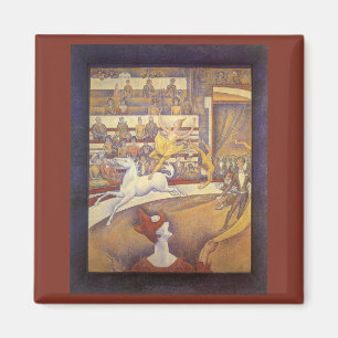 Circus by Georges Seurat, Vintage Pointillism Art Magnet