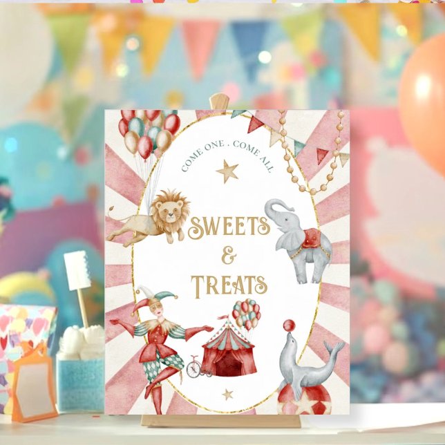 Circus Carnival Baby Shower Sweets and Treats Sign (Creator Uploaded)