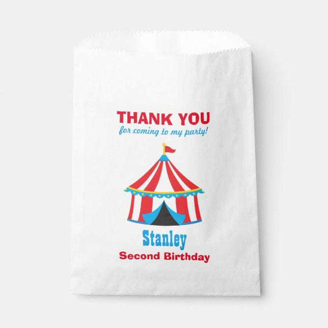 Circus Carnival Birthday Baby Shower Favour Bag (Front)