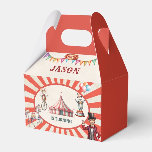 Circus Carnival Birthday Favour Box (Front Side)