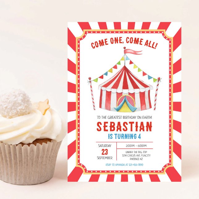 Circus Carnival Birthday Invitation (Creator Uploaded)