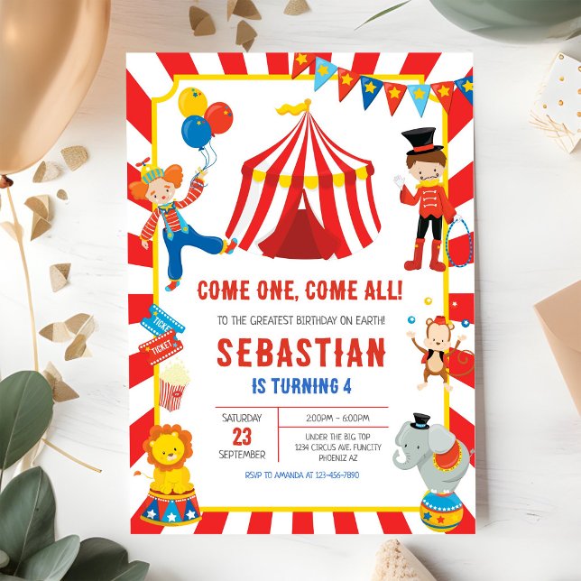 Circus Carnival Birthday Invitation (Creator Uploaded)