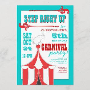 Circus Carnival Birthday Party Big Top Invitation