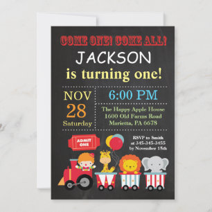 Circus Carnival Birthday Party Invitation