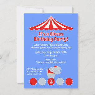 Circus Carnival Birthday Party Invitation