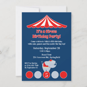 Circus Carnival Birthday Party Invitation