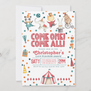 Circus Carnival Birthday Party Invitation