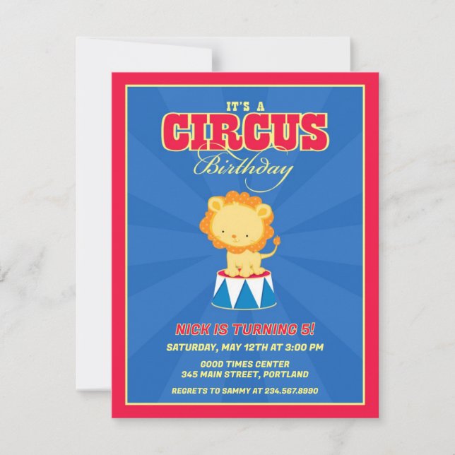 Circus Carnival Birthday Party Invitation (Front)