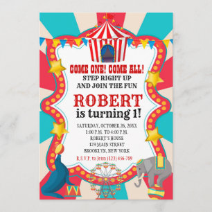 Circus Carnival Birthday Party Invitation