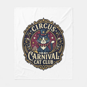 Circus Carnival Cat Cat Dad Gift Idea - Circus Car Fleece Blanket