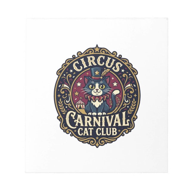 Circus Carnival Cat Cat Dad Gift Idea - Circus Car Notepad (Front)