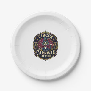 Circus Carnival Cat Cat Dad Gift Idea - Circus Car Paper Plate