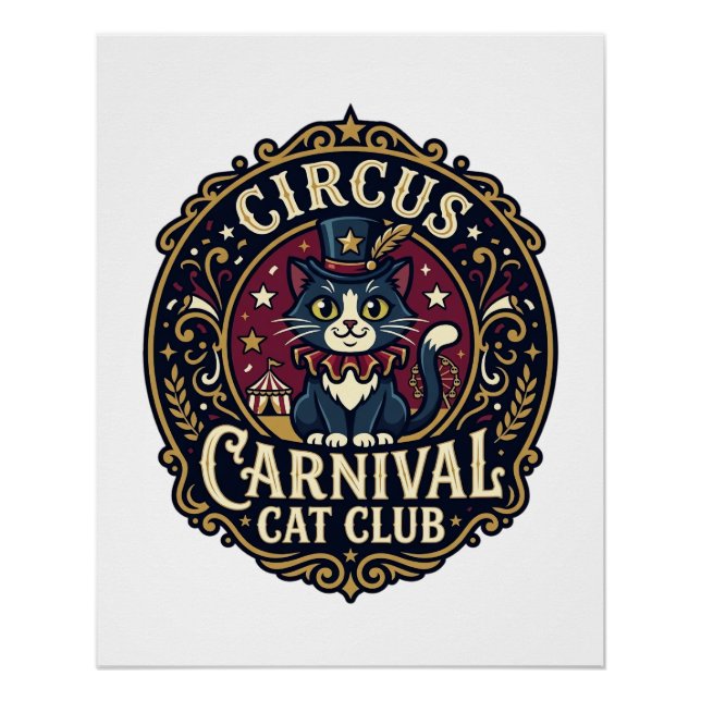 Circus Carnival Cat Cat Dad Gift Idea - Circus Car Poster (Front)