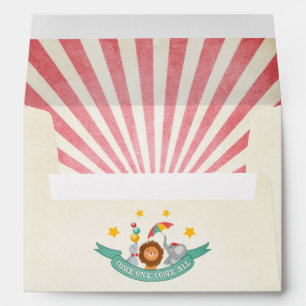 Circus Carnival Envelope Birthday Vintage