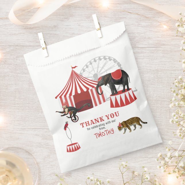 Circus Carnival Festival Theme Big Top Birthday Favour Bag (Clipped)