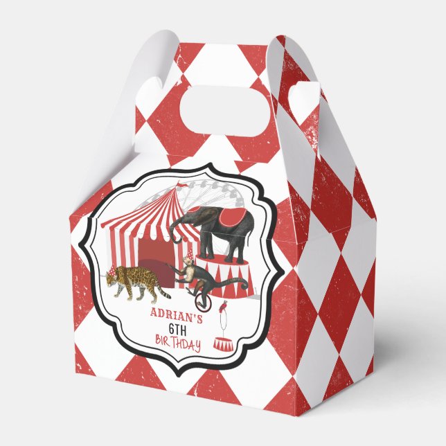 Circus Carnival Festival Theme Big Top Birthday Favour Box (Front Side)