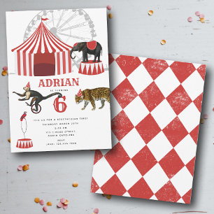 Circus Carnival Festival Theme Big Top Birthday Invitation
