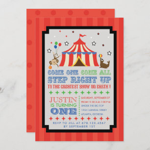 Circus Carnival Fun Birthday Party Invitation