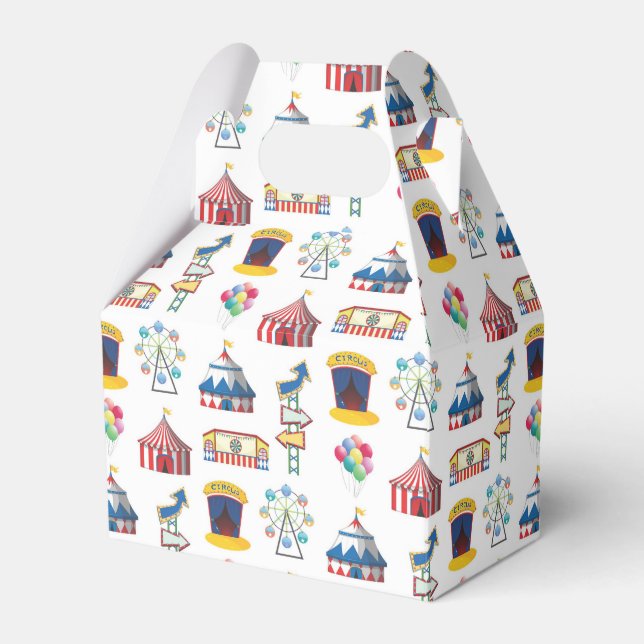 Circus Carnival Icon Pattern Favour Box (Front Side)