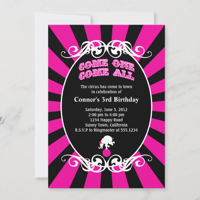 Circus Carnival Invitation (Front)