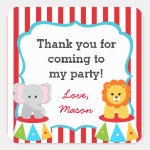 Circus Carnival Party Favour Stickers