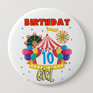 Circus Carnival Party Girl Theme 10 Cm Round Badge
