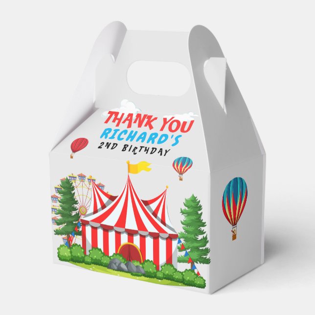 Circus Carnival Theme Birthday Party Favour Box (Front Side)