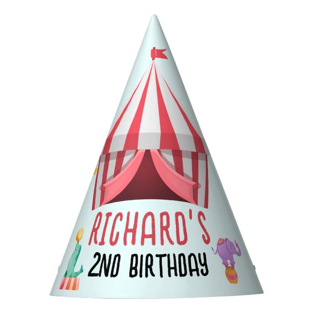 Circus Carnival Theme Kid's Birthday Party Party Hat (Front)