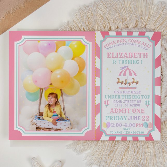 Circus Carnival Ticket Birthday Invitation  (Creator Uploaded)