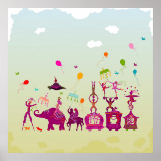 circus carnival traveling during daylight poster
