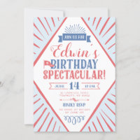 Circus Carnival Typographic Birthday Spectacular