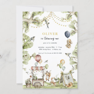 Circus Carnival   Woodland Forest Birthday Party Invitation