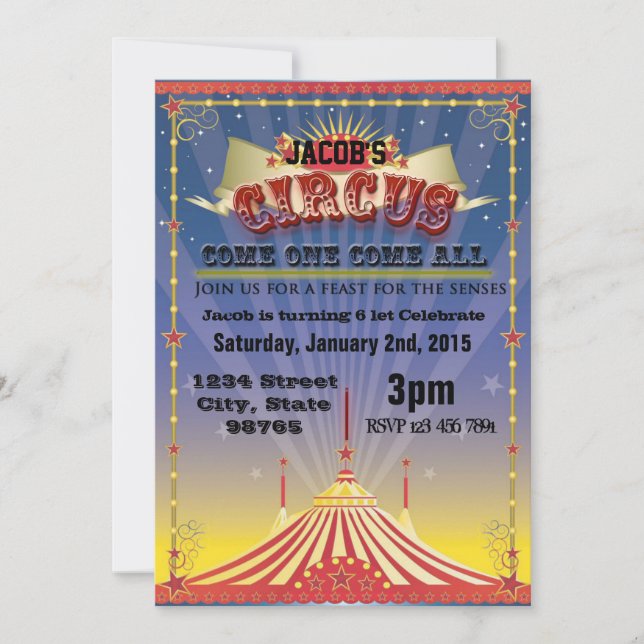 Circus Celebration Invitation (Front)