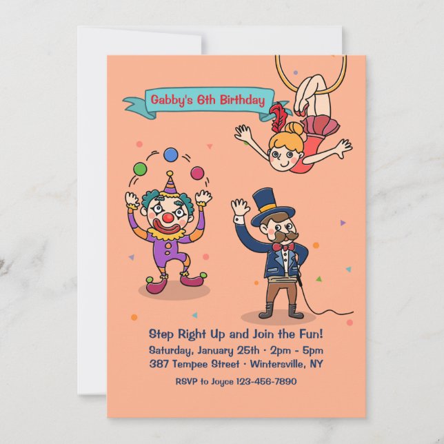 Circus Characters Invitation (Front)