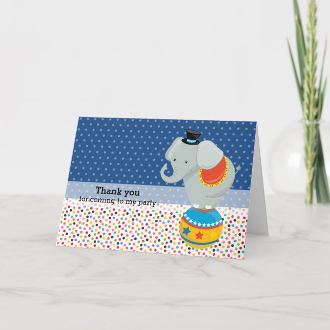 Circus * choose background color thank you card (Front)