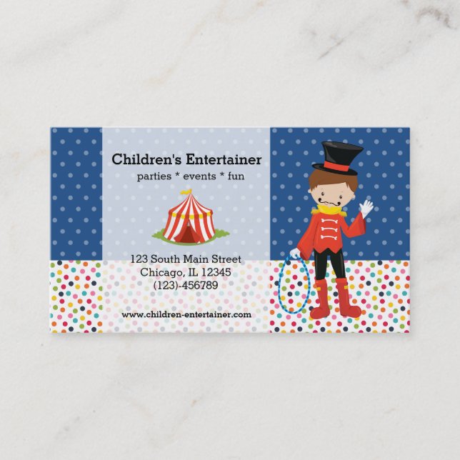 Circus * choose background colour business card (Front)