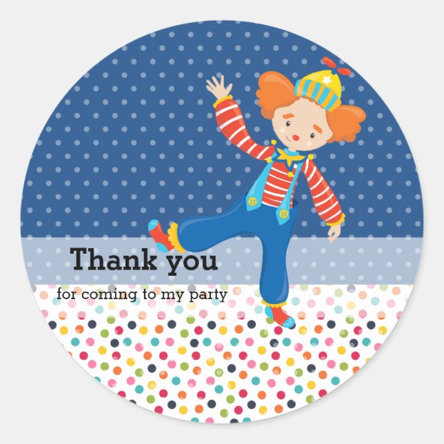 Circus * choose background colour classic round sticker (Front)