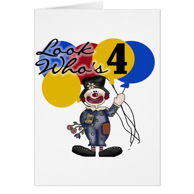 Circus Clown 4th Birthday Tshirts and Gifts (Front)