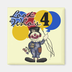 Circus Clown 4th Birthday Tshirts and Gifts Magnet