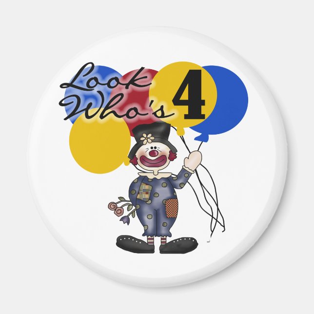 Circus Clown 4th Birthday Tshirts and Gifts Magnet (Front)