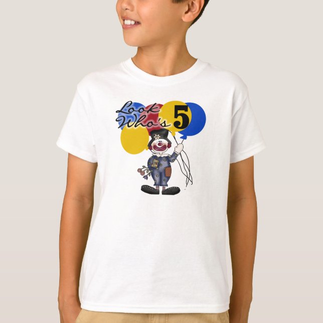 Circus Clown 5th Birthday T-Shirt (Front)