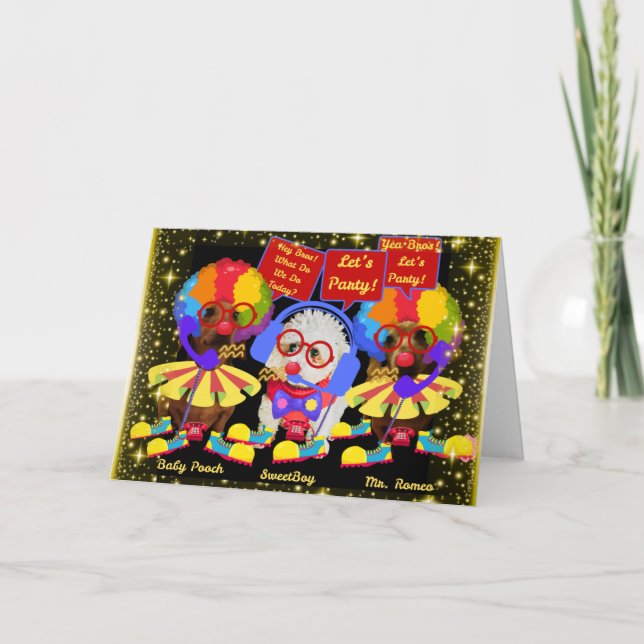 Circus Clown Birthday Buddies Card (Front)