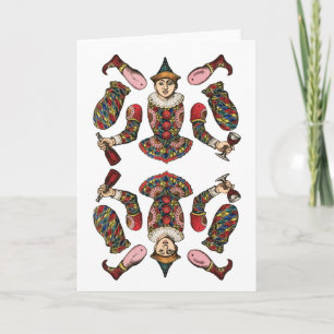 circus clown boy articulated paper doll card