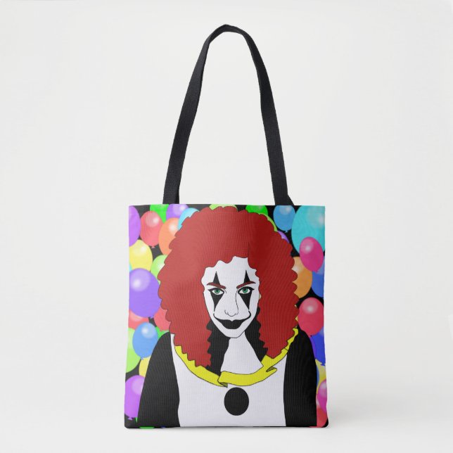 Circus Clown Girl side show freak horror goth art Tote Bag (Front)